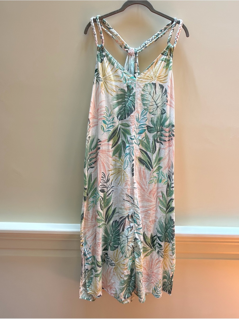 C&C California Tropical Leaf Print Maxi Beach Cover-Up Dress XL - Picture 2 of 8
